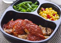 Chicken Tenders with Tomato Basil Penne Pasta, Corn with Peppers & Green Beans - Individual Meal
