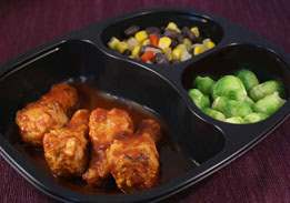 BBQ Chicken Drummies, Brussels Sprouts, Black Beans & Corn - Individual Meal