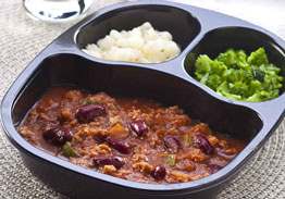 Chili with Beans with Carrots & Broccoli Florets - Individual Meal