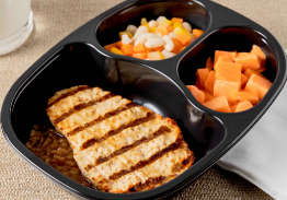 Chicken Patty & New Orleans Style Rice, Sweet Potatoes & Four Season Vegetables - Individual Meal