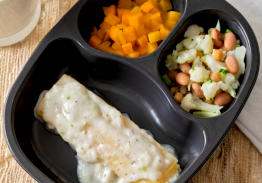 Cheese Manicotti & Alfredo Sauce with Butternut Squash and Autumn Blend - Individual Meal