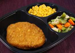 Breaded Chicken Patty, Spring Vegetables & Corn - Individual Meal
