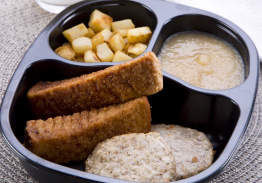 French Toast & Sausage with Applesauce and Hash Browns - Individual Meal