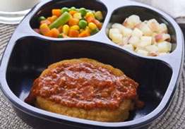 Breaded Parmesan Chicken Patty with Red Skin Potatoes & Mixed Vegetables - Individual Meal