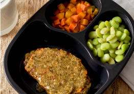 Grilled Pesto Chicken Breast Patty with Lima Beans & Three Seasons Blend - Individual Meal
