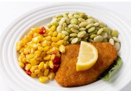 Breaded Fish, Lima Beans, Corn and Red Peppers - Individual Meal