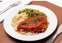 Creole Fish, Tomato Herb Sauce with Rice, Cauliflower and Green Beans - Individual Meal